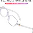 AIEYEZO Retro Rectangular Blue Light Glasses Women Men Fashion Small Square Frame Computer Gaming Glasses (Clear)