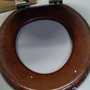 Round Slow Close Wood Toilet Seat Support 400 lbs. Heavy Duty Wooden Toilet Seat with Natural Wood Veneer, Toilet Lid with Soft Close Chrome Hinges, Grip-Tight Bumpers Easy to Clean, Easy to Install
