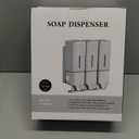 3-in-1 Quadrate Dispensers for The Shower,Shower soap Dispenser,Conditioner Dispenser, Shampoo Dispenser,No Drilled Wall Mounted Distributor,Hotel,Bathroom,Home (Triple, Colorless)