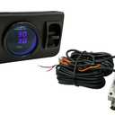 in Cab Dual Air Gauge Control Kit with Digital Paddle Switch for Air Pressure Sensor Control of Air Suspension Kit (Blue)