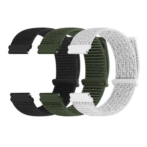 Quick Release Nylon Watch Band 18mm 20mm 22mm for Women Men Nylon Sport Loop Watch Straps Adjustable Breathable Replacement Bands, 3 PCS, white dark grey and navy green