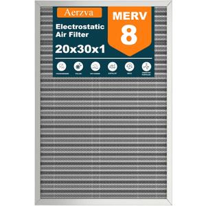 20x30x1 Reusable Air Filter, Washable, MERV 8, Permanent Electrostatic Air Filter, Lasts a Lifetime, Breathe Safely at Home or in the Office