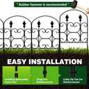 24in(H) x 10.83ft(L) Decorative Garden Fence - Tall Garden Fence Animal Barrier 10 Pack Metal Fence Border Black No Dig Fence Panels Garden Fencing Border for Landscape Patio Yard Outdoor