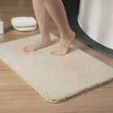 Luxury Quick Dry Non-Slip Bathroom Rugs24'' x 36'' Beige Highly Absorbent Washable and Ultra Soft, Extra Thick Fluffy Bath Mats for Shower/Kitchen/Bathtub Floor