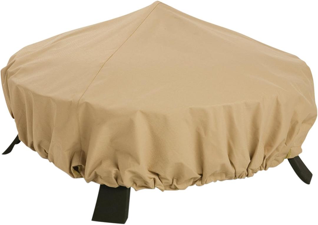Classic Accessories Terrazzo Water-Resistant 44 Inch Round Fire Pit Cover, Patio Furniture Covers