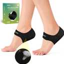 Welnove Gel Heel Protector Cups, Inserts Pads for Women Men, Plantar Fasciitis, Heels Spur Pain Relief, Achilles Tendonitis Dry Cracked Heel Support Cushion Black (W 4.5-9 / M 5-8)