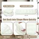 Youyole 7 Pcs Outdoor Wicker Chair Cushions Set with 1 Loveseat 44 x 19 in Weatherproof & 6 U Shaped Cushions for Wicker Patio Furniture Porch Swing Bench Seat Sofa Couch(Beige)