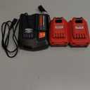 Energup 2Pack 20V 3.5Ah Replacement V20 Craftsman 20V Lithium Battery and Charger Kit for CMCB202 CMCB204 CMCB206 CMCB201 CMCB100 CMCB124 with CMCB104 Craftsman 20Volt Battery Charger