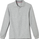 French Toast Pique Polo School Uniform Shirt with Long Sleeves for Boys and Girls M