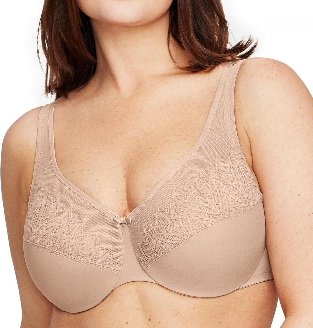 Glamorise Women's Plus Size Wonderwire Minimizer Bra Underwire #9003 (40DD, Caf)