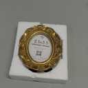 97 Decor Small Vintage Picture Frames 2.5x3.5 - Oval 2.5 x 3.5 Picture Frames For Wallet Size Pictures, Antique Gold Frame 2.5x3.5 For Tabletop and Wall Mounting, Small Ornate Frame Vintage Wall Decor