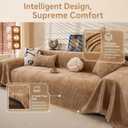 Washable Sofa Cover 71"x134" Cat Scratch Resistant Light Brown
