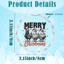 ZOFGUO Chicken Christmas Ornament, Funny Santa Chicken Clear Christmas Ornaments Decorations, Farm Xmas Hen Rooster Holiday Decorative Hanging Glass Ornament for Xmas Tree Car Holiday Decor