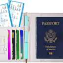Passport Holder, Travel Wallet Cover with Pen Loop | Cute RFID Blocking Leather Case with Magnetic Closure for Travel Essentials-Flower