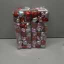 8 x Melisheer 24pcs Valentines Day Heart Ornaments, Classic Red Pink Silver Shaped Hanging Baubles with 2 Sizes, Valentine's Decorations for Tree, Love Decor Outdoor Wedding Party Gift