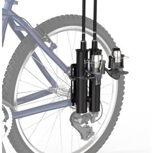 Fishing Rod Holder, Secures Fishing Pole to Bicycle,2 Tubes Rod Holder, Holds 2 Rods, Easy to Mount, Rod Rack for Bicycle Fishing