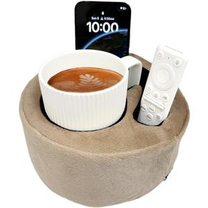 Couch Cup Holder Pillow, Sofa and Bed Organizer Caddy for Drinks, Remotes, Phones (Beige) Couch Cup Holder Pillow, Sofa and Bed Organizer Caddy for Drinks, Remotes, Phones (Beige)