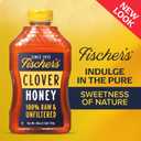 Fischer's Pure Clover Honey 40 oz 100% Pure, Raw and Unfiltered Honey in a Squeeze Bottle All-Natural Sweetener Rich Flavor Profile, Packed with Nutrients (EXP 09/30/26)