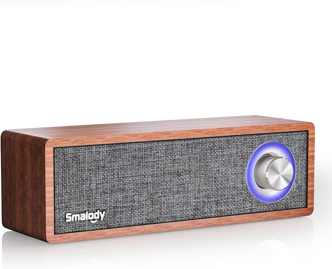Smalody Wood Retro Bluetooth Speaker, Portable Mini Wireless Speaker, Vintage Wooden Speaker for Room Decoration, Perfect for Cafes, Restaurants, Vintage Cloth Stores, Bedroom