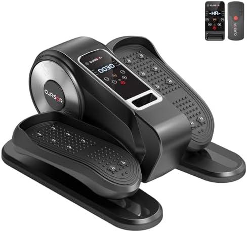 Under Desk Elliptical Machine, Electric Seated Pedal Exerciser, Mini Ellipse Leg Exerciser with Remoter, 12 Level Speeds, Forward & Reverse Direction, Manual & Auto Mode for Home Office