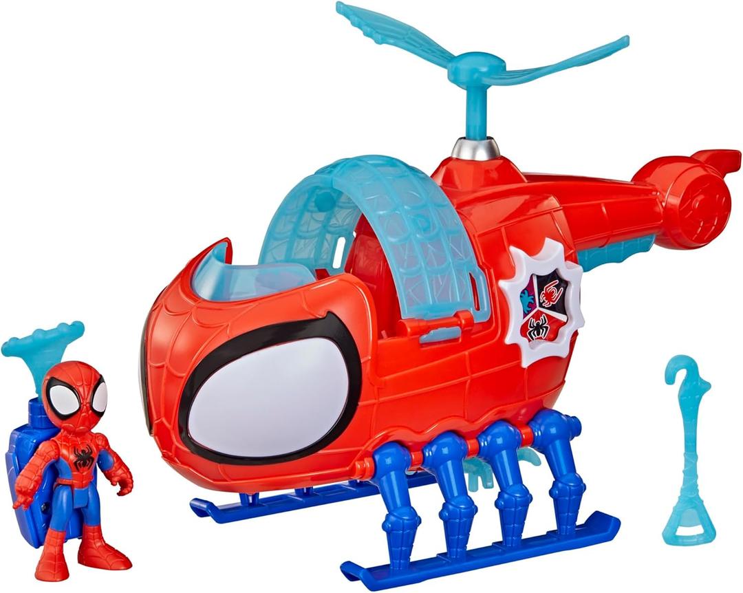 SPIDEY AND HIS AMAZING FRIENDS Marvel Team Spidey Copter, 3-Inch (7.6 CM) Action Figure & Toy Vehicle with Projectile, Super Hero Toys, Ages 3+
