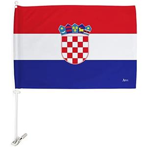 Croatia Flag World Cup 2022 Croatian Car Flags Bandera Para Carros De Auto Decorations Small Banner For Window Clip Pole Accessories FIFA Sports Fans Outdoor Game Football Soccer Gifts Made In USA