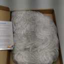 ColorGround Short Curly Silvery White Old Lady Wig with Glass and Eyeglasses Chain for Party