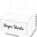 Acrylic Dryer Sheet Dispenser with Hinged Lid, Clear Rustic Farmhouse Style Dryer Sheet Container Storage Box for Laundry Room Organization, Laundry Softener Dispenser, Home Laundry Room Decorations