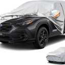 Kayme 6 Layers SUV Car Cover Waterproof All Weather, Outdoor Full SUV Cover Rain Sun UV Protection, Universal Fit for Subaru Crosstrek, Jeep Liberty Compass, Kia Soul Sportage (Up to 181 inch) (Aluminum-Silver)