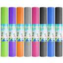 Funtery 3 mm Thin Yoga Mats Bulk, 68 x 24 Inches Lightweight PVC Exercise Mats Non Slip Workout Fitness Pads for Yoga Pilates Stretching Classes Gym Home Studio(Multicolored,8 Pack)