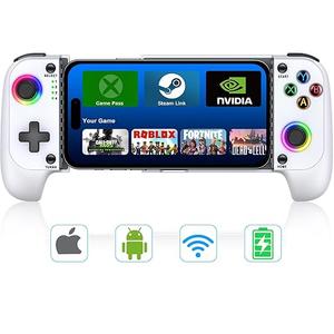 【AntiDrift & FastConnect】Wireless Game Controller for iPhone/Android | Hall Joysticks Bluetooth Phone Controller, For Cloud Gaming, Genshin Impact, PUBG, Roblox, Call of Duty Mobile Gamers,White
