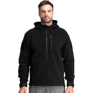 Baerskin Tactical Hoodie Jacket for Men 4.0 - Military Style Fleece Sweater for Cold, Rain, Wind or Snow (X-Large, Stealth Black)