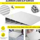 Door Threshold Ramp 5" Rise Door Ramp Aluminum Entry Ramp or Doorways Rated 800 lbs Load Capacity forWheelchair Scooters Power Chairs Walkers Metallic