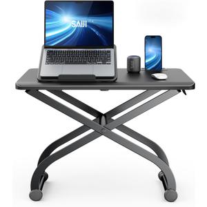 SAIJI Small Laptop Standing Converter, 23" Height Adjustable Desk Riser for Tabletop, Sit-Stand Workstation, Table Extender for Desk