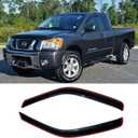 192823 In-Channel Tape On Side Wind Deflector,Dark Smoke Sun Rain Guards,Nice Window Visors fit for 2004-2015 Nissan Titan King Cb/Extended Cb