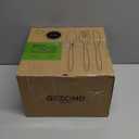 Gezond 250Pcs Disposable Paper Plates Set, Compostable Plate Sugarcane Utensils Eco Friendly Dinnerware Kit Includes 50 Biodegradable Plates, Forks, Knives and Spoons for Brithday Party Camping