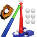 TOY Life Tball Set for Kids 3-5 5-8 Tball for Kids 5-8 Tee Toddler Baseball Tee Balls Set Bat Baseball Kid T Ball Stand for Kid 3-5 T Ball Bat Outdoor Outside Door Toys
