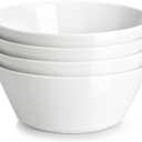 MALACASA 35 OZ Soup Bowls, White Porcelain Bowls Set of 4, Deep Bowls for Kitchen, Large Ceramic Bowls for Soup, Cereal, Salad, Ramen and Fruit, Dishwasher & Microwave Safe, Series Regular