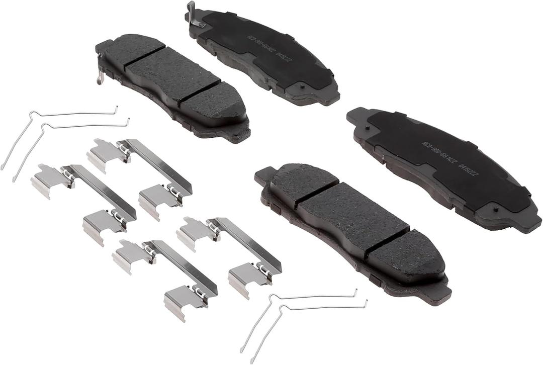 ACDelco Silver Front Brake Pad Kit with Springs and Clips 14D1896CHF1 | GM 19429927 Ceramic Front Brake Pads for Select Cadillac, Chevrolet, Chevy, GMC, Buick, and more