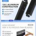 84 Inch Ceiling Fan with Light, Industrial Aluminum Blades, DC Motor 6 Speed Reversible,Covered Outdoor Patio Garage,CF06BK-84