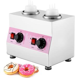 Electric Sauce Warmer Hot Fudge Warmer Dispenser Nacho Cheese Warmer Jam Heat Preservation Machine with 22oz Bottles, 86~185 110V
