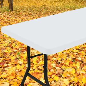Smiry Rectangle Tablecloth, Elastic Fitted Flannel Backed Vinyl Tablecloths for 6ft Folding Tables, Waterproof Wipeable Table Covers for Indoor, Outdoor, Picnic and Camping (White, 30"x72") Smiry Rectangle Tablecloth, Elastic Fitted Flannel Backed Vinyl Tablecloths for 6ft Folding Tables, Waterproof Wipeable Table Covers for Indoor, Outdoor, Picnic and Camping (White, 30"x72")