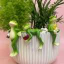 3 PCS Tipsy Frog Figurines,Flower Pot Hugger Ornament,Cute Frog Decor for Plant Pot Decorations, Home Decor,Garden Decor, Balcony Indoor/Outdoor Ornaments Gifts for Woman