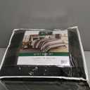 Woolrich Reversible Quilt Set - Cottage Styling Reversed to Solid Color, All Season Lightweight Coverlet, Cozy Bedding Layer, Matching Shams, Oversized King/Cal King, Winter Plains Stripes Taupe