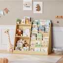 Lkeiyay 5 Tier Kids Bookshelf,Baby Bookshelf,Toy and Book Storage for Kids,Book Display Shelf,Natural, 15.7 inches x 36.4 inches x 31.5 inches