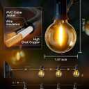 Brightown 75FT Solar String Lights Outdoor with Remote and 36 LED Shatterproof Bulbs, Dimmable & Timable, 3 Light Modes, Solar Patio String Lights Outdoor for Cafe, Garden, Deck, Outside Wedding