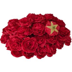 Red Rose Heads for Craft,3.3'' Rose Heads Artificial Flowers,40 Pcs Silk Rose Heads Bulk, Satin Rose Heads No Stem for DIY Flower Well, Crafts Bouquet (red)