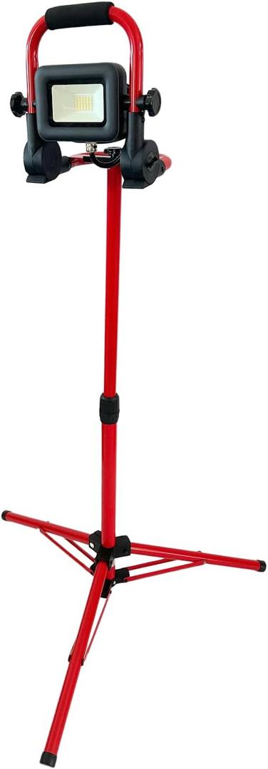 Red Rock 2000 Lumen Industrial Grade LED Work Light, Waterproof, Foldable & Adjustable, 38 Tool-Free Adjustable Tripod Stand, 5000k, for Garage, Workshop, Jobsite, Construction Site.
