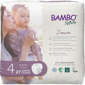 Bambo Nature Premium EcoFriendly Baby Diapers, Size 4 (1531 Lbs), 27 Count