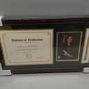 GraduationMall 11x22 Mahogany Diploma Frame with Tassel Holder and Picture for 8.5x11 Certificate 5x7 Photo,Real Glass,Black over Gold Mat
